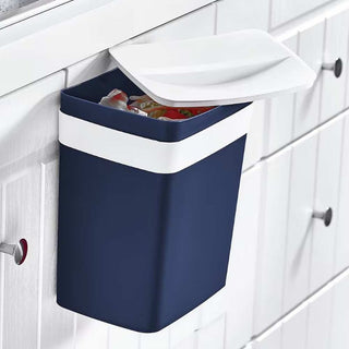 Papelera Colgante Para Cocina, 10 Litros, Color Azul
