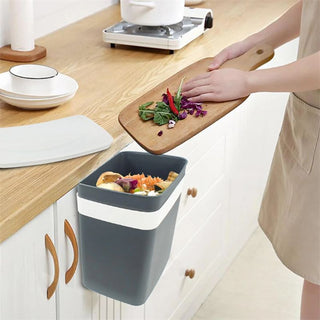 Papelera Colgante Para Cocina, 10 Litros, Color Azul