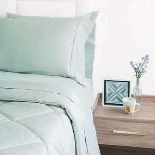 Juego De Sabanas Estampada 250 Hilos Classic 50/50 Tamaño Queen Color Menta