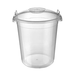 Tobo de Plastico Blanco Multiuso Con Tapa, 30 Litros