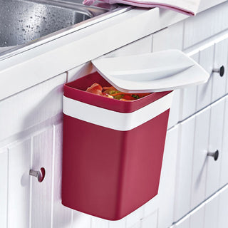 Papelera Colgante Para Cocina, 5 Litros Color Rojo