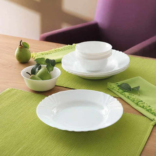 Plato Hondo De Vidrio Color Blanco 20 cm