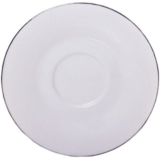 Plato Blanco Borde Plateado 16 Cm