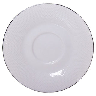 Plato Blanco Con Borde Plateado 11 Cm