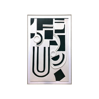 Cuadro decorativo 80 × 120 cm – crema / blanco / azul marino