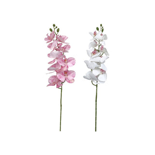 Flor artificial orquídea Phalaenopsis 100 cm – blanco, blanco / fucsia