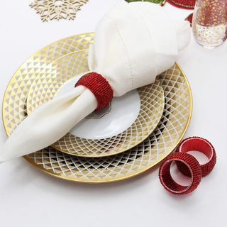 Servilletero De Canutillos Color Rojo 5 cm