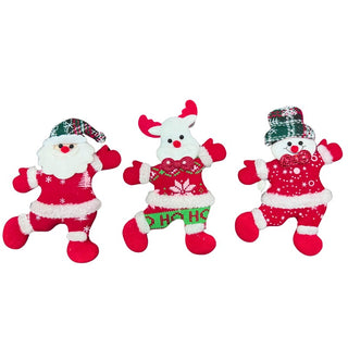 Adorno Colgante Navideño De Felpa Santa, Reno Muñeco de Nieve Color Rojo 20 Cm