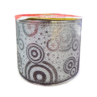 Cinta De Navidad Decorativa Alambrada Color 2 Modelos Blanco y Rojo Rayas Doradas 6 Cm