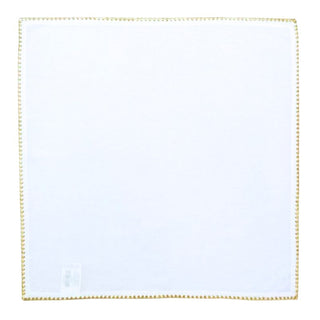 Servilleta de Tela Color Blanco Borde Dorado 45x45 cm