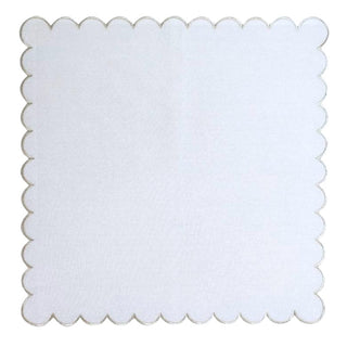 Servilleta de Tela Color Blanco Borde Plateado Bordado 45x45 cm