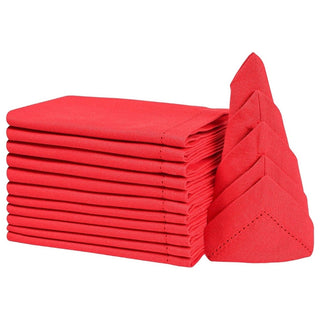 Servilleta De Tela Color Color Rojo Con Dobladillo 45 x 45 Cm