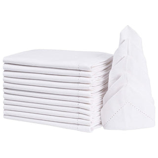 Servilleta De Tela Color Color Blanco Con Dobladillo 45 x 45 Cm