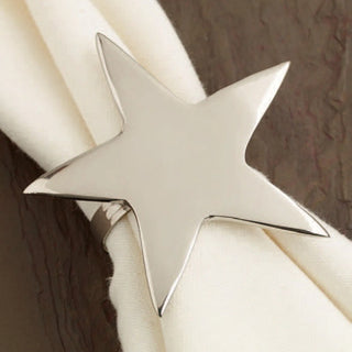 Servilletero De Metal Diseño Estrella Color Plateado 6 Cm