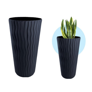 Macetero 29,7 x 53 Cm En Plástico Color Gris Oscuro