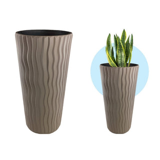 Macetero 39 ×70,8 Cm en Plástico Color Beige