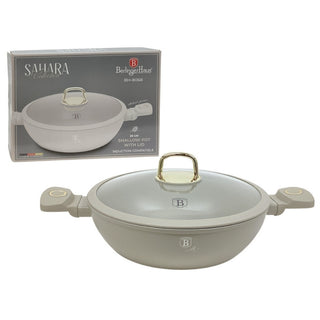 Olla De Aluminio Con Tapa 28 Cm Con Revestimiento Antiadherente Colección Sahara Berlinger Haus Color Beige