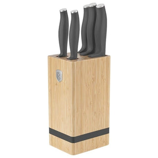Juego De Cuchillos Acero Inoxidable Con Soporte 6 Piezas  Color Negro Colección Antracita
