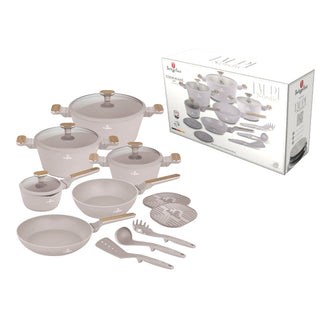 Juego de Ollas 15 piezas – gris / chocolate – 28 × 13-24 × 12.5-2 – diseño 1