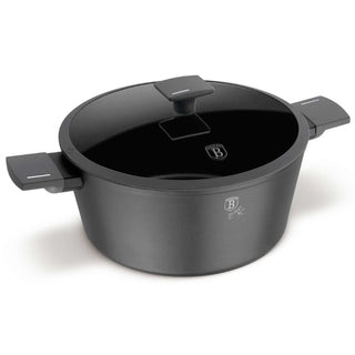 Olla De Aluminio Con Tapa 24Cm Con Revestimiento Antiadherente Colección Antracita Berlinger Haus Color Negro
