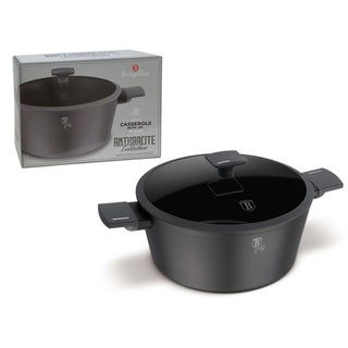 Olla De Aluminio Con Tapa 28 Cm Con Revestimiento Antiadherente Colección Antracita Berlinger Haus Color Negro