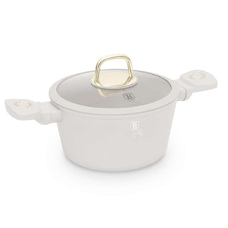 Olla De Aluminio Con Tapa 20 Cm Con Revestimiento Antiadherente Colección Sahara Berlinger Haus Color Beige
