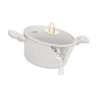 Olla De Aluminio Con Tapa 20 Cm Con Revestimiento Antiadherente Colección Sahara Berlinger Haus Color Beige