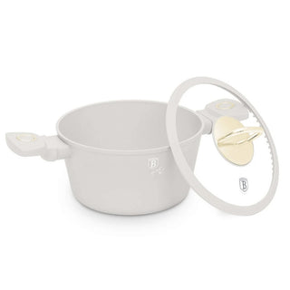 Olla De Aluminio Con Tapa 20 Cm Con Revestimiento Antiadherente Colección Sahara Berlinger Haus Color Beige