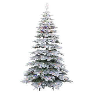 Arbol de Navidad Nevado con Luces Led, 2,13 Mts. 975 Puntas