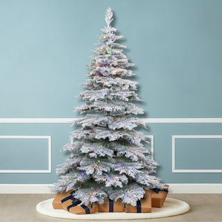 Arbol de Navidad Nevado con Luces Led, 2,13 Mts. 975 Puntas