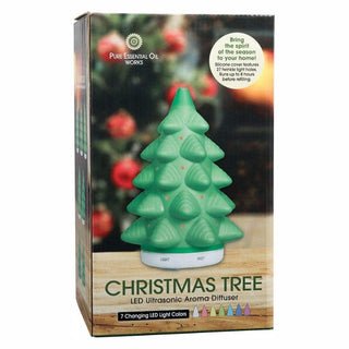 Difusor de Aceites Aromáticos Arbol De Navidad 160 ML, Luz Led, 7 Colores