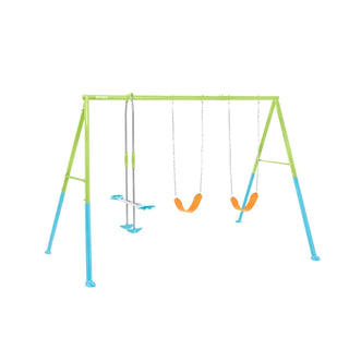 Columpios y planeador 3.23 × 2.35 × 2.0 m – verde / celeste / anaranjado