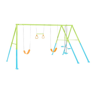 Columpios y planeador 4.42 × 2.35 × 2.00 m – verde / celeste / anaranjado