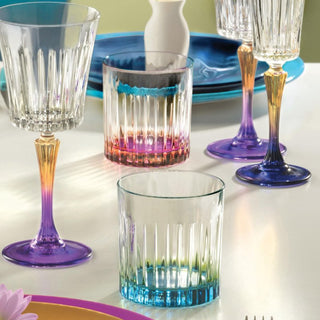 Juego De Vasos De Cristal Rcr 6 Piezas 360 Ml Azul