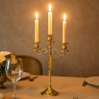 Candelabro Decorativo De Metal 3 Velas 56 CM