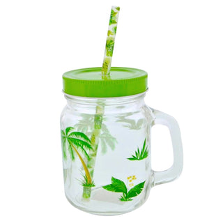 Mason Jar Con Tapa Y Pitillo 500 Ml