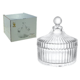 Clear Glass Candy Dish with Lid 13.5 cm