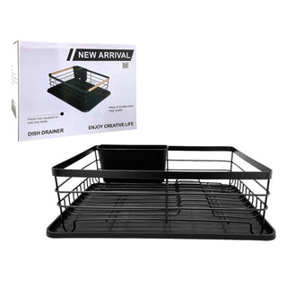 Escurridor de platos 43 × 32 × 14 cm – negro