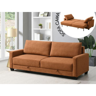 Sofá Cama 227×97×93 cm en Tela Color Terracota