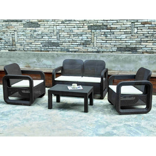 Juego De Muebles Para Terraza o Jardín Color Marrón 4 Piezas