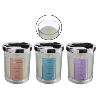 Vela Aromatica De Parafina Con Tapa Vaso De Vidrio 170 Gr.