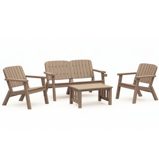 Juego De Muebles Para Terraza o Jardín Color Marrón 4 Piezas Estilo Madera