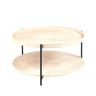 Mesa de centro 800 × 400hmm – crema / negro