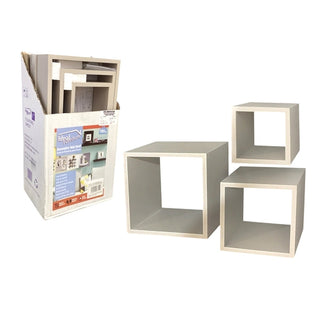 Repisa de pared 3 piezas – gris calido