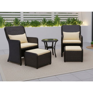 Juego De Muebles Para Terraza o Jardín Color Chocolate 5 Piezas