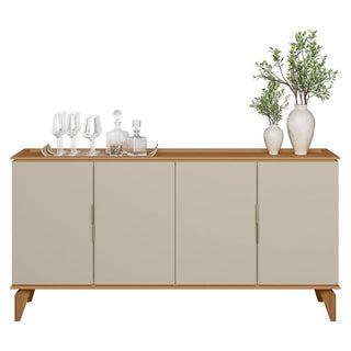 Gabinete Aparador Modelo Evora 4 Puertas 160 Cm Color Beige/Natural