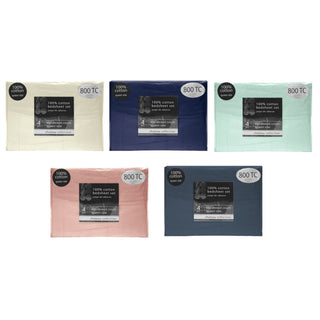 Sábana Queen 4 piezas 800 Hilos – colores surtidos - 100% Algodón