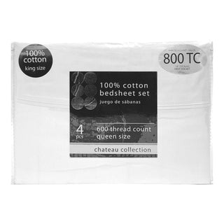 Sábana King 4 piezas 800 Hilos – blanco - 100% Algodón