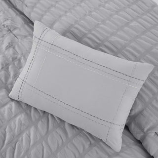 Edredón  King 5 Piezas – Gris - Microfibra