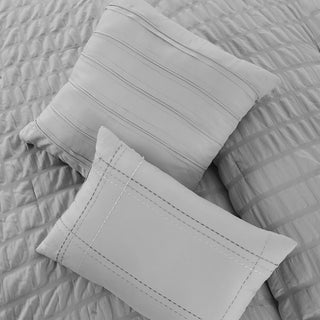 Edredón  King 5 Piezas – Gris - Microfibra